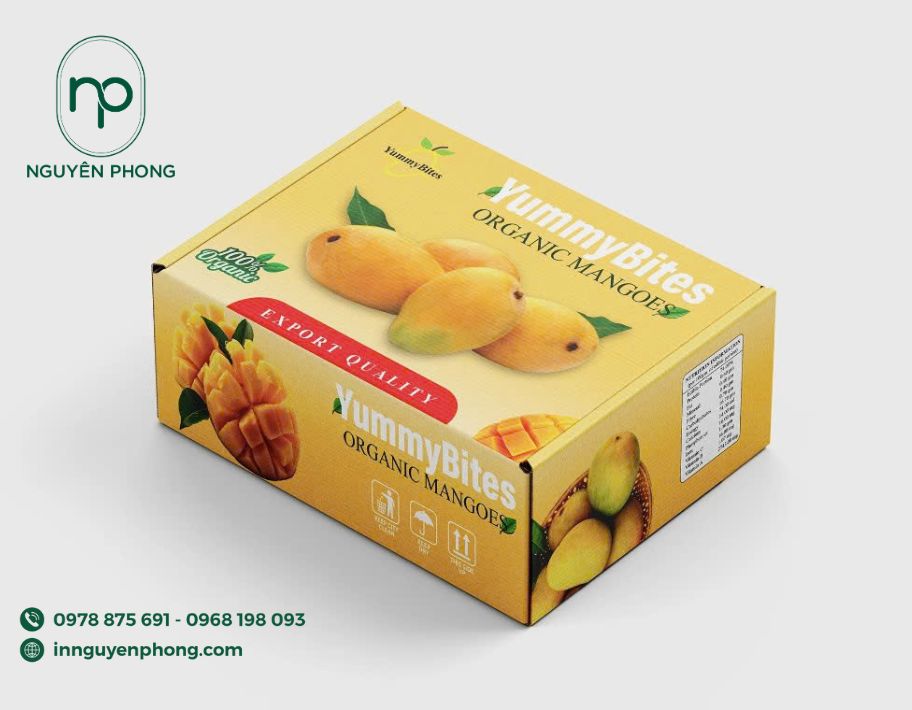 Mẫu hộp carton sóng đựng trái cây in hình 